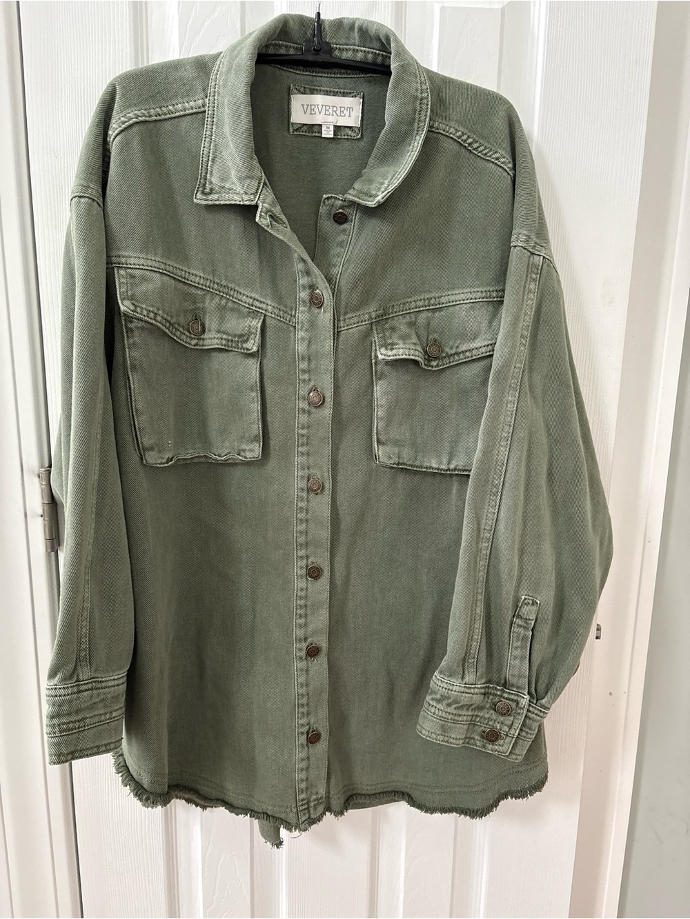 Veveret Olive Green Denim Shacket